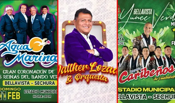 Walther Lozada, Agua Marina y La Única Tropical estarán en los carnavales de Piura: ¿cuándo serán?