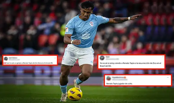 Hinchas de Celta enloquecen tras partidazo de Tapia y su casi golazo: "La resurrección de Zico"