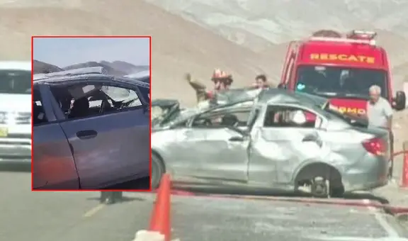 En Arequipa, 2 fallecidos y 2 heridos dejó volcadura de auto en la Panamericana Sur
