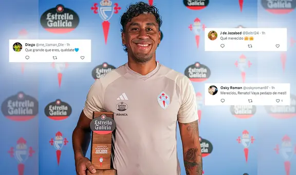 Renato Tapia es elegido el jugador del mes por Celta, y los hinchas lo elogian: "¡Qué grande eres!"