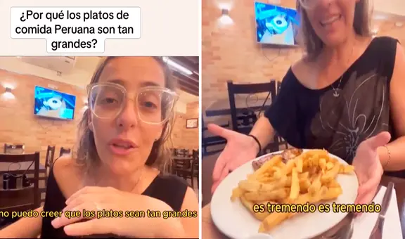 Chilena se asombra por ENORMES PLATOS EN RESTAURANTE DE PERÚ y usuarios le dicen: “No jugamos a la comidita”