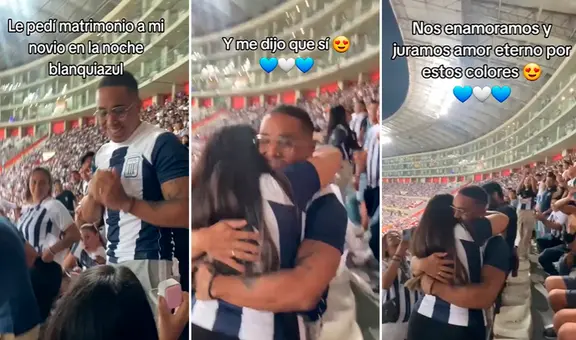Hincha de Alianza Lima le pidió matrimonio a su enamorado en la Noche Blanquiazul: “Amor eterno”
