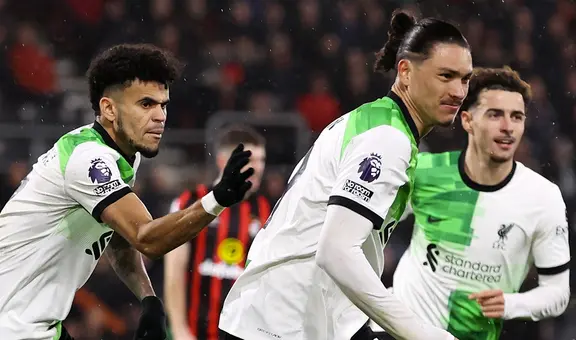 Con doblete de Darwin Núñez, Liverpool goleó 4-0 a Bournemouth y sigue en la cima de la Premier