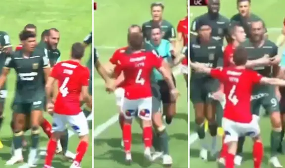 Hernán Barcos se descontroló: pechó a rival que quiso levantarlo tras sufrir un golpe en el rostro