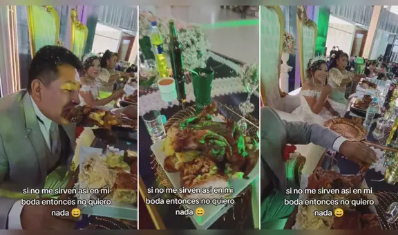 Sirven gigantesco plato de comida en matrimonio juliaqueño y preguntan: “¿Dónde caben los tragos?”