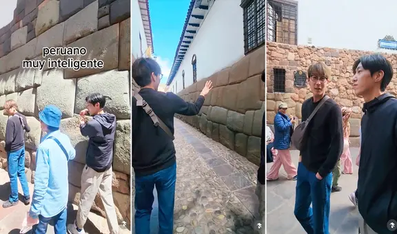Coreanos visitan Cusco y se impresionan con piedra de 12 ángulos: “Peruano muy inteligente”