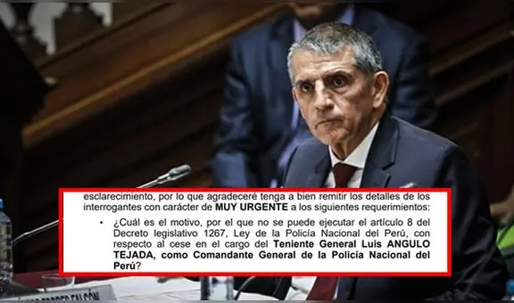 Emplazan a ministro del Interior para sustentar legalidad de cese de Jorge Angulo