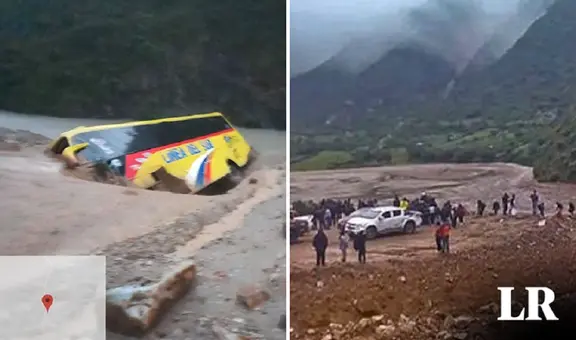 Pasajeros de bus se salvan de morir tras ser arrastrados por huaico en Apurímac