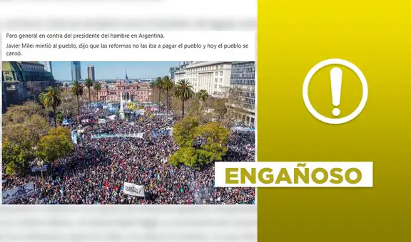 Foto no corresponde al paro nacional en Argentina contra las reformas de Milei