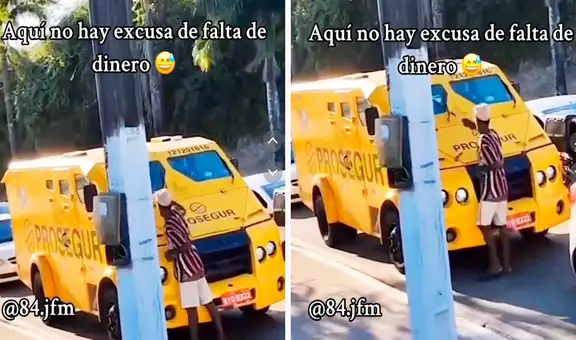Hombre limpia parabrisas de PROSEGUR y usuarios bromean: “Tiene su propina asegurada”