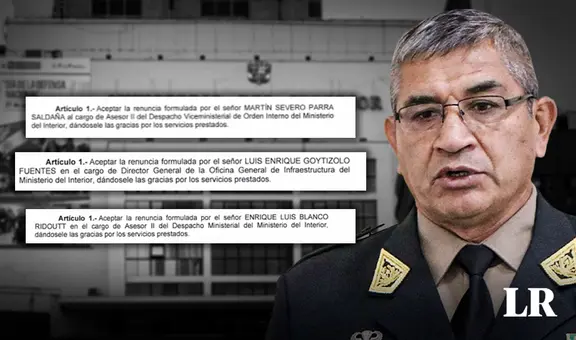 Ministerio del Interior: renuncia viceministro, director y asesores tras asunción de Víctor Zanabria