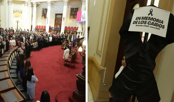 Banderas de luto y arengas contra Dina Boluarte en conmemoración de la Constitución de 1993