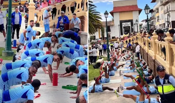 Deportivo Garcilaso entrenó en plaza de Armas en Cajamarca: “Nada ni nadie nos para”