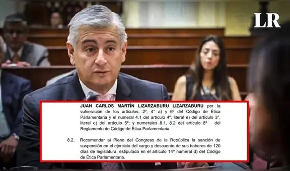Plantean suspender por 120 días a fujimorista Juan Lizarzaburu por expresiones sexistas