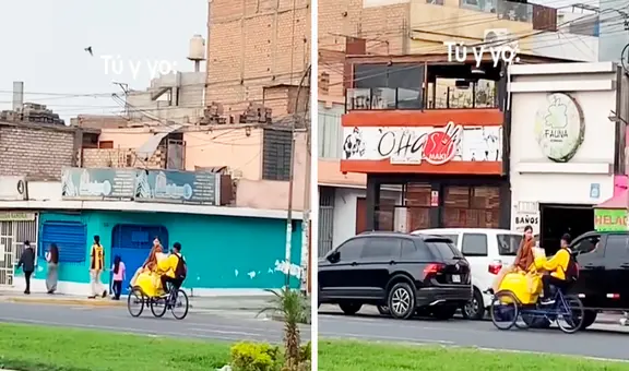 Captan a heladero llevando sobre su carretilla a su novia y usuarios bromean: “Amor de verano”