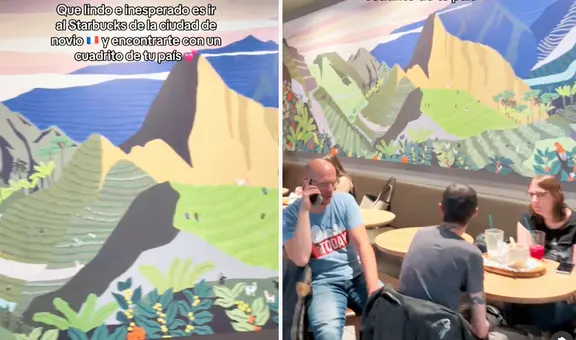 Peruana se emociona al hallar un mural de MACHU PICCHU pintado en pared de cafetería en FRANCIA