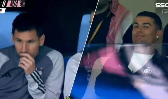 El gesto burlón de Cristiano cuando enfocaron a Messi durante goleada del Al-Nassr a Inter Miami