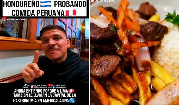 Hondureño se rinde al probar lomo saltado y no deja de alabar plato del Perú: “Está sabrosísimo”