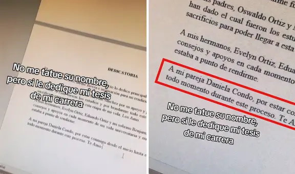 Ecuatoriano dedica tesis de licenciatura a su enamorada y en redes dicen: "A mí me abandonó en el proceso”