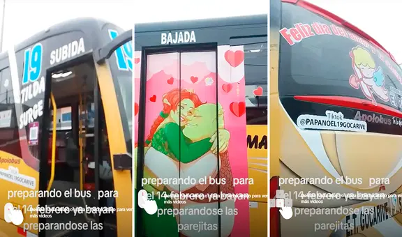 Chofer peruano sorprende a pasajeros al decorar bus con corazones: “Preparado para el 14 de febrero”