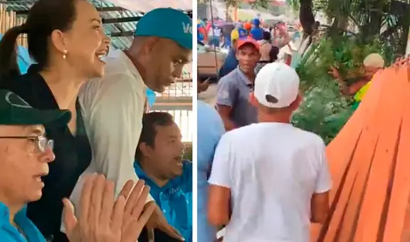Grupo oficialista agrede a María Corina Machado y militantes de Vente Venezuela en Charallave