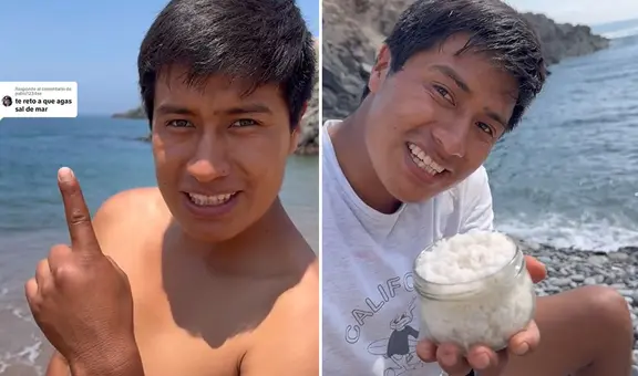 Tiktoker cusqueño sorprende con reto culinario en la playa: “Ya no compraré sal”