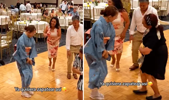 Japonesa sorprende al bailar huaino con impresionante zapateo al estilo de Perú: “Tiene más ritmo que yo”