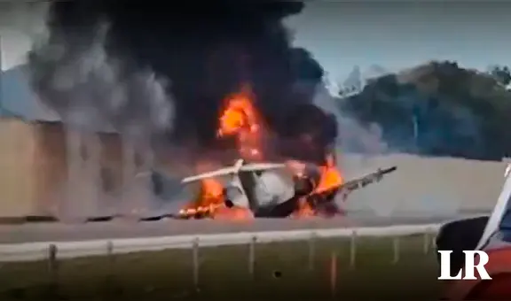 Jet privado se estrella con un carro en EE. UU.: intentaba aterrizar en una autopista interestatal