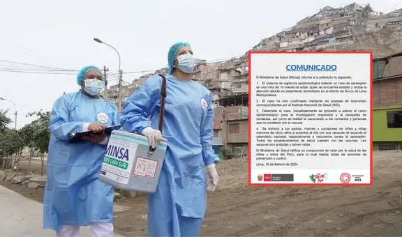 Minsa detecta un caso de sarampión en Lima en menor de 10 meses de edad