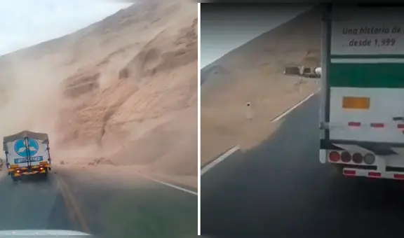 Pasamayo: sismo de 5,4 en Lima provocó derrumbe de cerro y bloquea vía