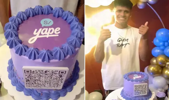 Joven es viral tras festejar su cumpleaños con temática de Yape y torta con código QR