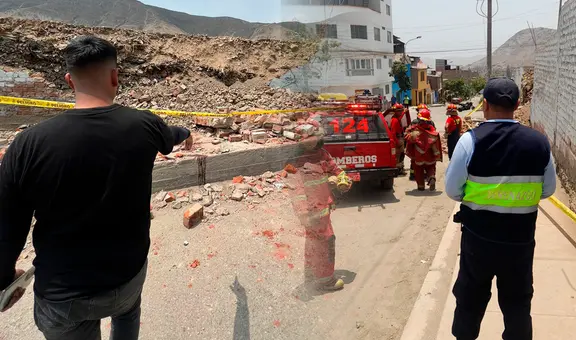 Comas: obrero fallece tras caerle pared a pocos metros de un colegio