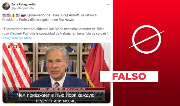 El gobernador de Texas no se refirió al presidente ruso Vladimir Putin ni elogió su gestión