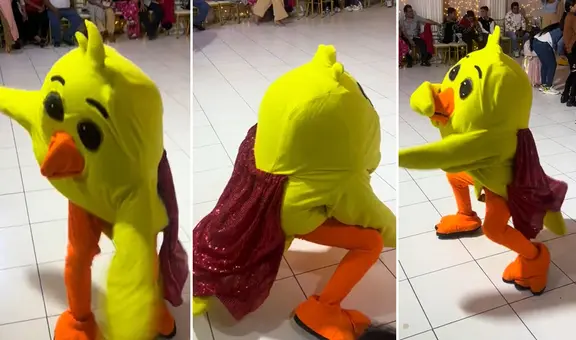 Pollito ‘chocolatero’ saca los pasos prohibidos en fiesta infantil y dicen: “Qué fue con Duolingo”