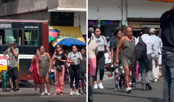 Captan a peruano caminando por la av. Abancay con peculiar prenda y le dicen: “Cuando el calor apremia”