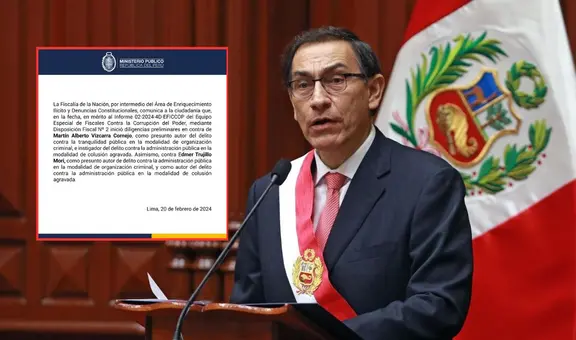 Fiscalía inicia investigación preliminar contra Martín Vizcarra por presunta organización criminal