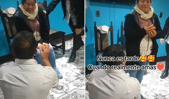 Viral: hombre sorprende y le pide matrimonio a su pareja después de 30 años de convivencia