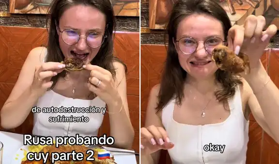 Extranjera probó cuy frito en Perú y su reacción es viral: “En Rusia, el cuy es una mascota”
