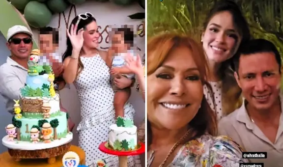 Renzo Costa: así fue la lujosa fiesta que hizo por el primer año de sus hijos a la que asistió Magaly Medina