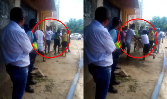 Piura: enojados vecinos bañan con agua de desagüe a alcalde distrital en Sullana