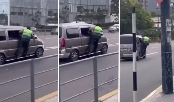 San Isidro: conductor avanzó y 'llevó' colgado a policía que lo intervino por toda la Javier Prado