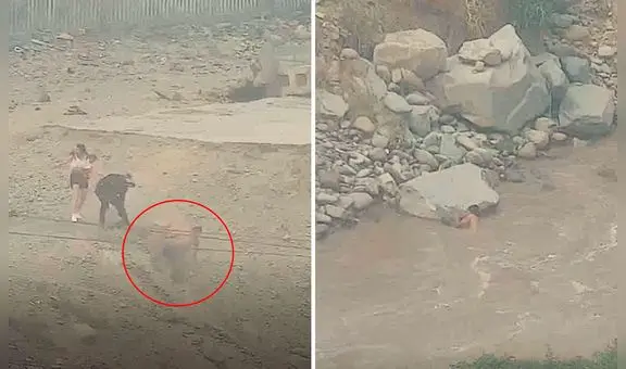 El Agustino: delincuente roba a madre con bebé en brazos y se tira al río Rímac para no ser detenido