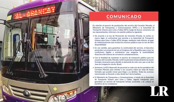 ATU autoriza que buses cubran ruta de SJL a la av. Brasil por cese de corredor morado