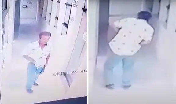 Delincuente ingresa al Ministerio del Interior y roba una laptop: cámaras de seguridad registran el acto