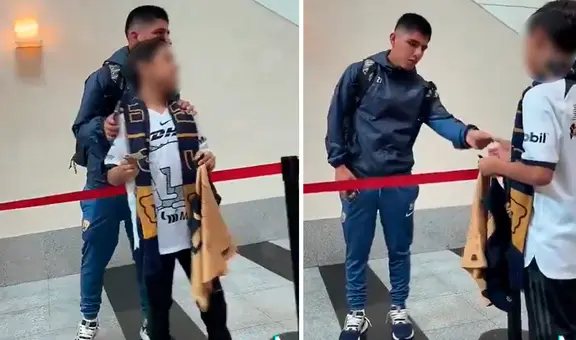Piero Quispe y su tierno gesto con pequeño hincha de Pumas que se viralizó: "Es tan humilde"