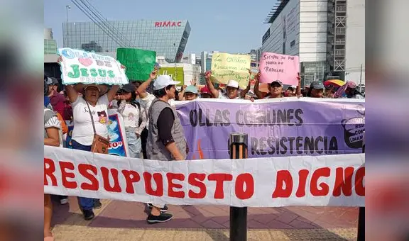 Ollas comunes realizan plantón frente al Midis ante posible cierre masivo