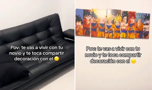Joven sorprende a su novia al decorar su casa con cuadros de Dragon Ball: “Le dio el toque mágico”