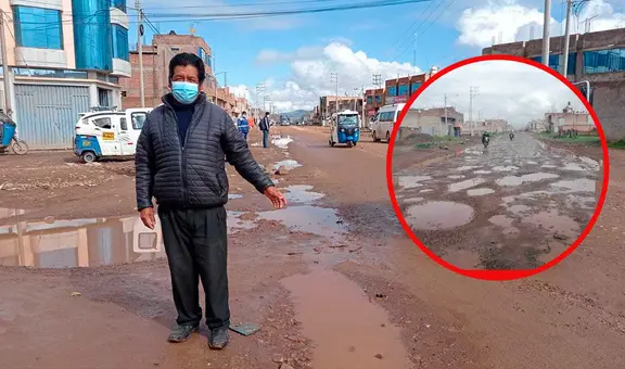 Lluvia en Puno: camino de salida a Lampa es intransitable por huecos tras aguas empozadas