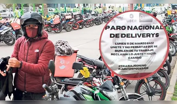 Unos 3.000 repartidores de delivery participarán del paro convocado para hoy