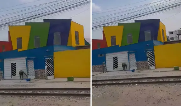 Captan vivienda con singular diseño en la Carretera Central y dicen: “La casa de 'Pataclaun'”
